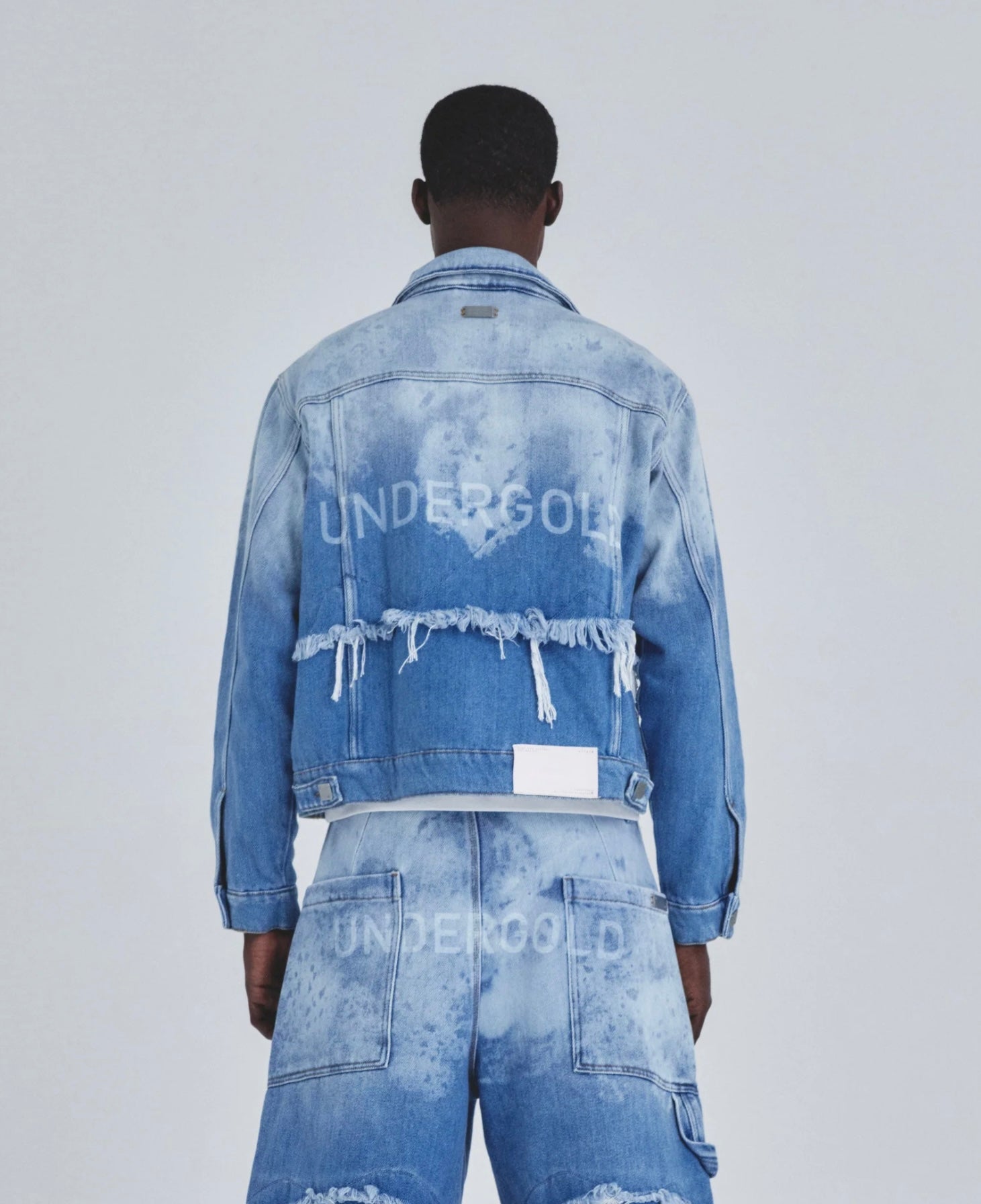 HOLY STATE UNDRGLD DOUBLE DESTROYED JACKET BLUE