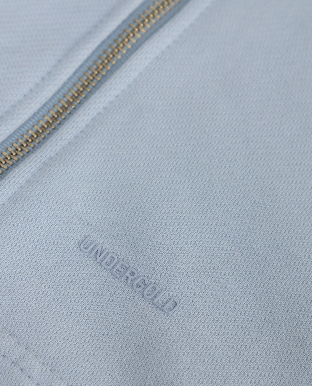 W BASICS UNDERGOLD ZIP UP SLIM FIT HOODIE LIGHT BLUE