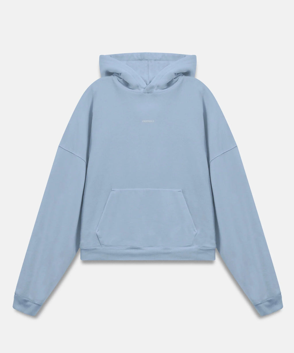 BASICS UNDERGOLD BOXY FIT HOODIE LIGHT BLUE