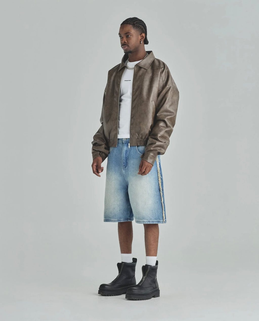 SPRING FRAYED JORTS BLUE