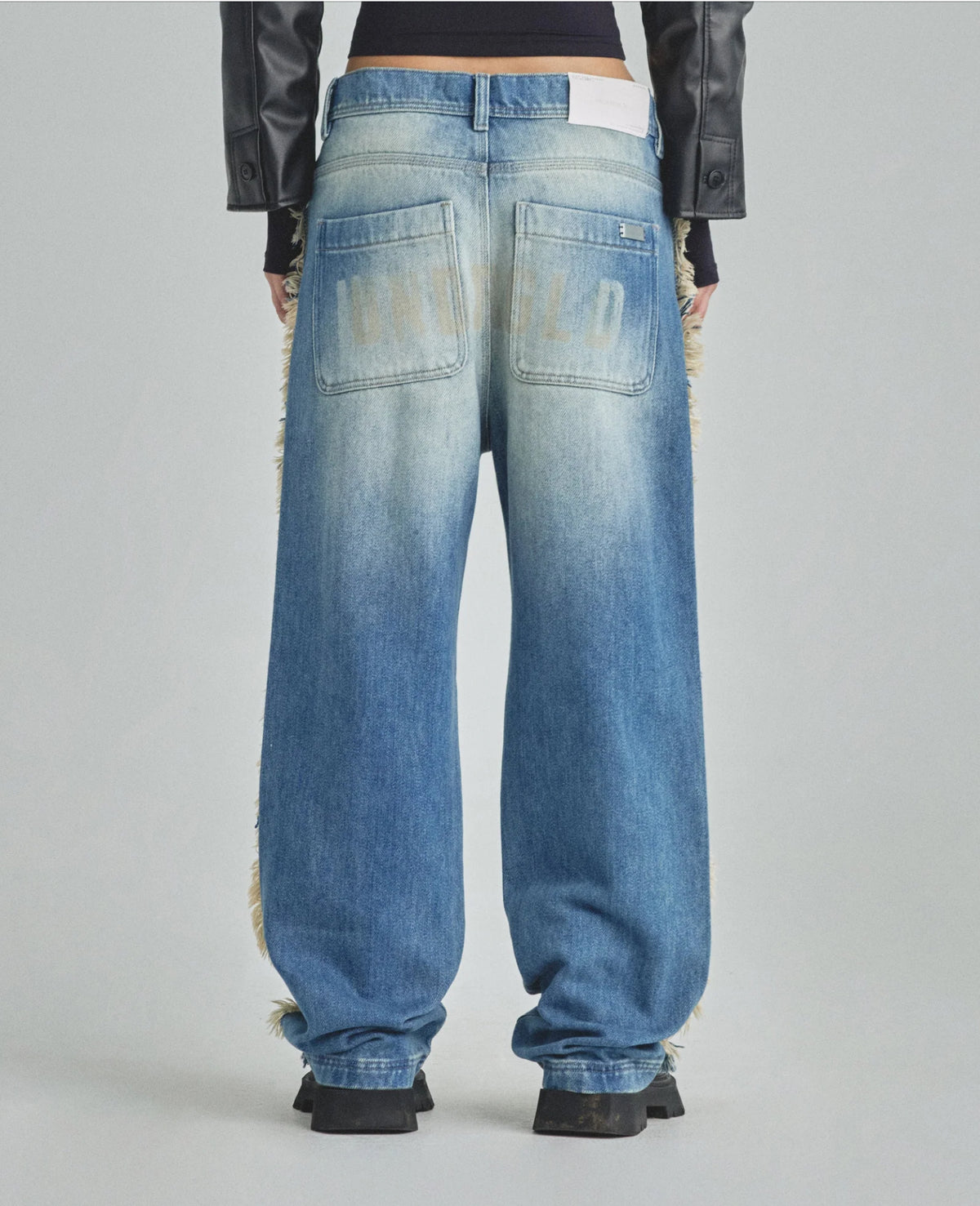 W Spring UNDRGLD Frayed Wide Jeans Blue