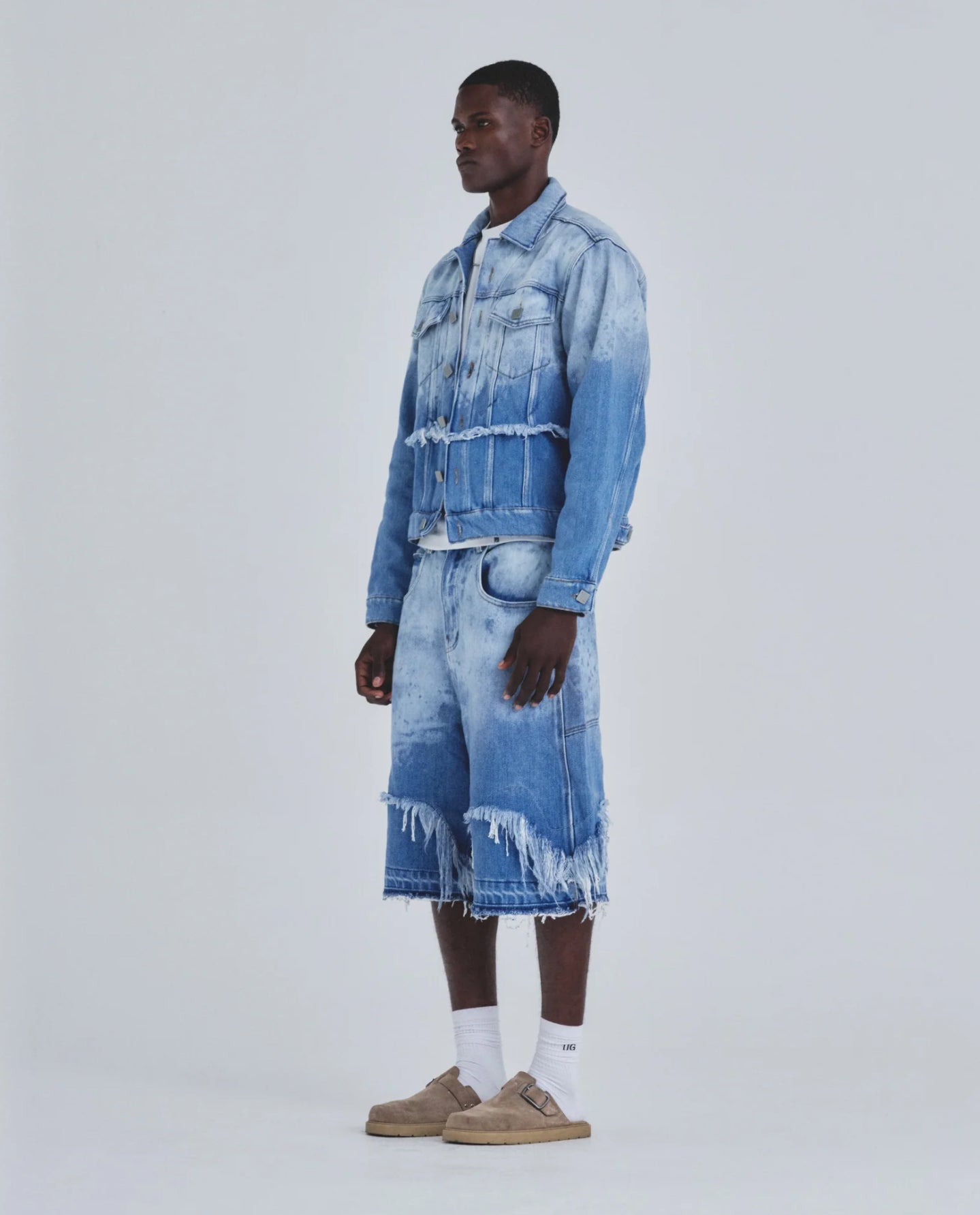 HOLY STATE UNDRGLD DOUBLE DESTROYED JACKET BLUE