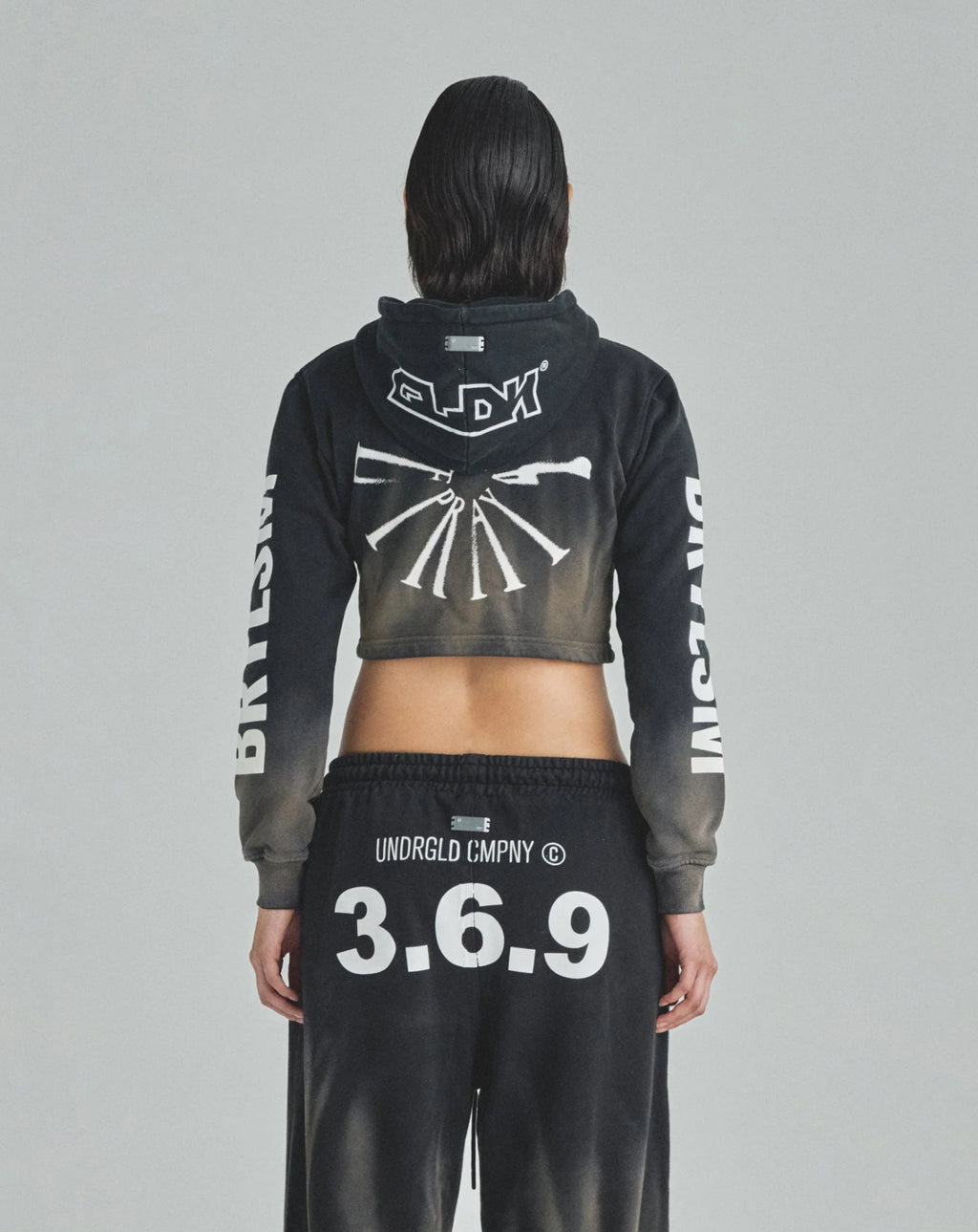 W SPRING PRAY 4 LOVE ZIP UP SLIM FIT HOODIE SANDBLAST GRAY FLAME