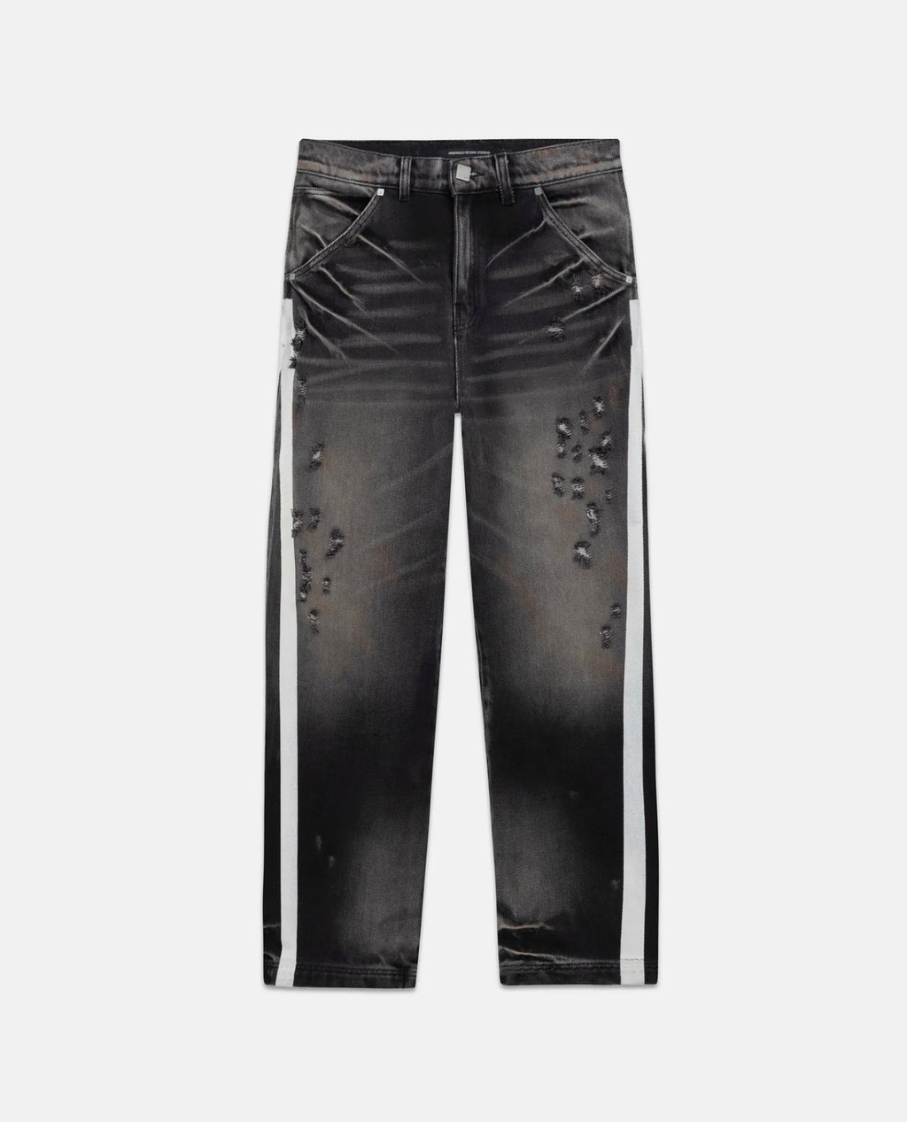 Holy State Stripe Wide Jeans Ash Black