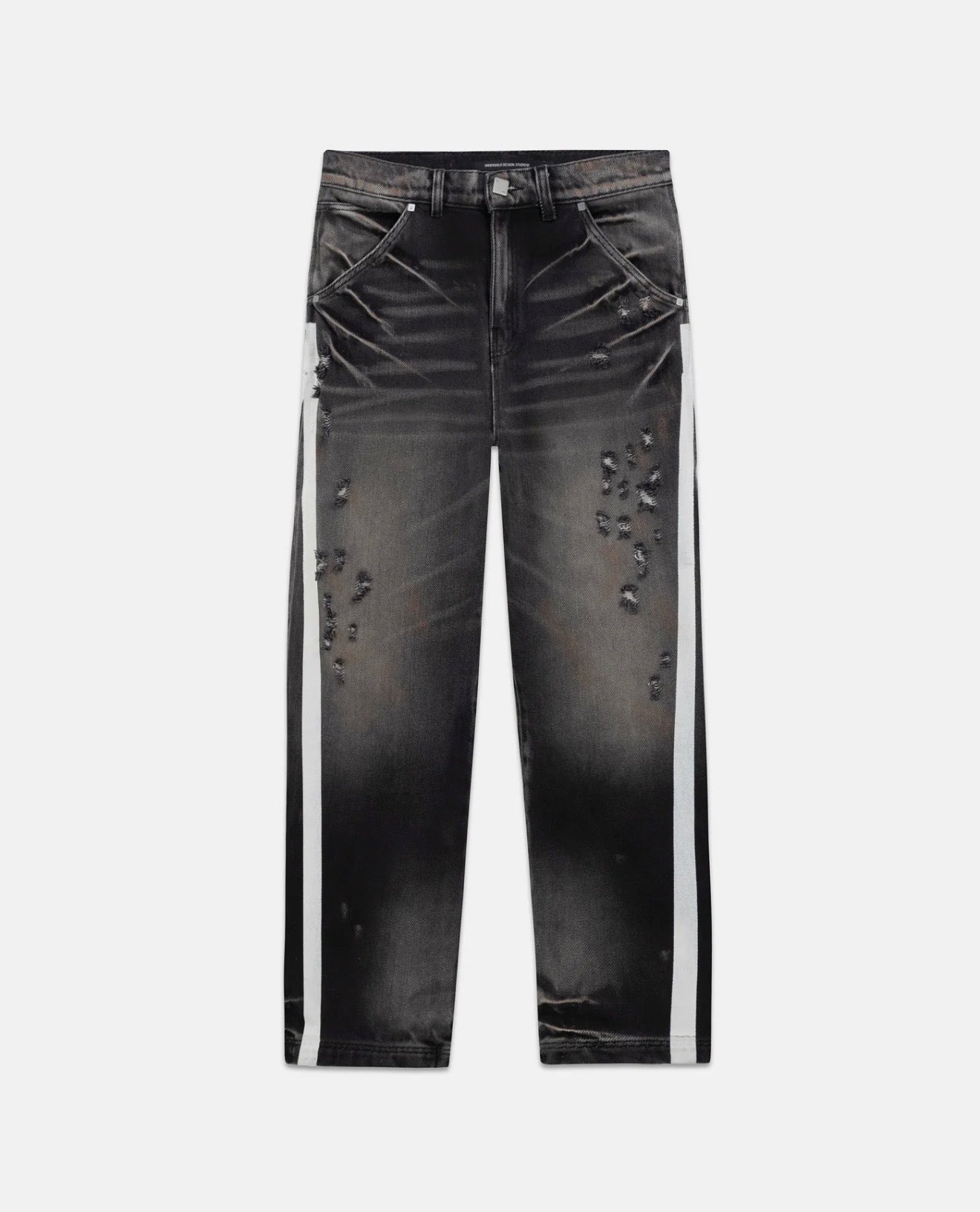Holy State Stripe Wide Jeans Ash Black