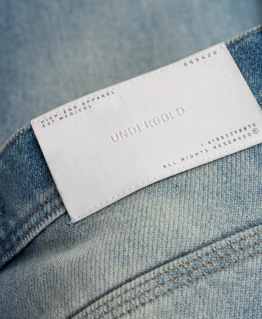 SPRING UNDERGLD FRAYED WIDE JEANS BLUE