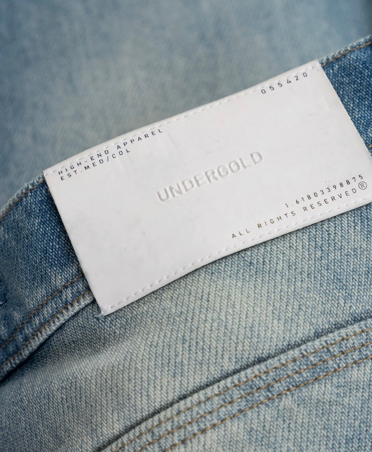 SPRING UNDERGLD FRAYED WIDE JEANS BLUE